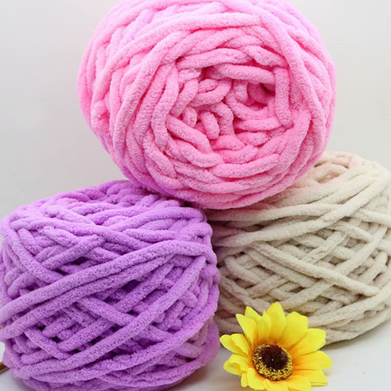 Wholesale ice strip thread, single-strand coarse wool, tuft woven blanket, hook slippers thread, scarf, hat and scarf thread manufacturer Specification image