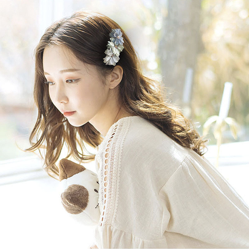 Factory Direct Korean Female Hairpin Side Clip Fine Mori Tie Fairy Headwear All Matching Flowers Summer Duck Bill In Stock Specification drawing