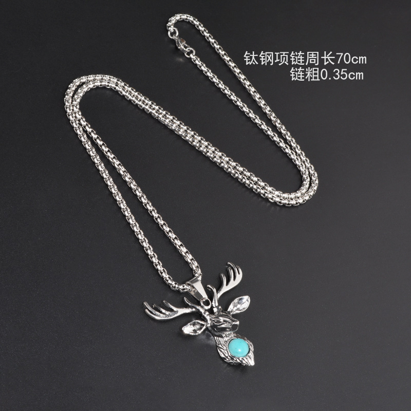 Trend Titanium Steel Necklaces For Men And Women Tiktok Bundy Hip Hop Six Stars Pendant Sweater Chain Simple Hip Hop Jewelry Wholesale Specification drawing