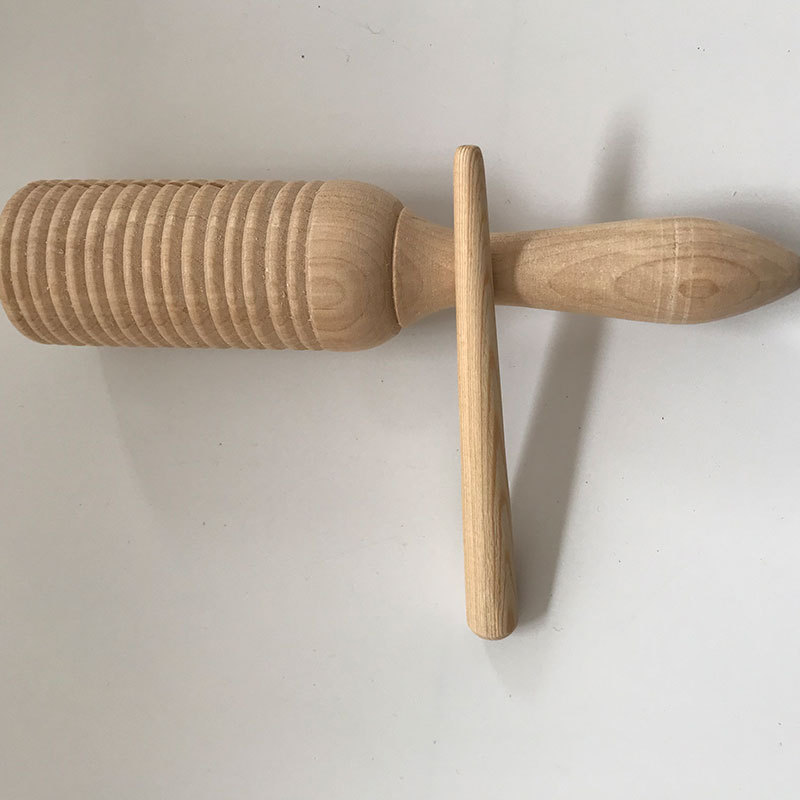 Orff instrument single rattle frogsound toy percussion instrument wooden rattle for kindergarten early education details Picture