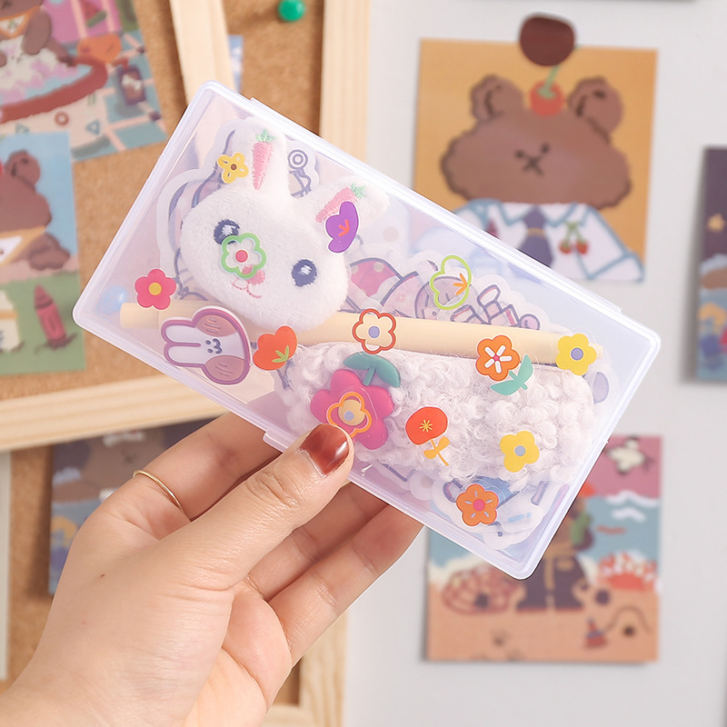 Transparent planner stickers, sticky notes, mini storage box, student plastic desktop, classification, induction, label organization, small box Application Scenario