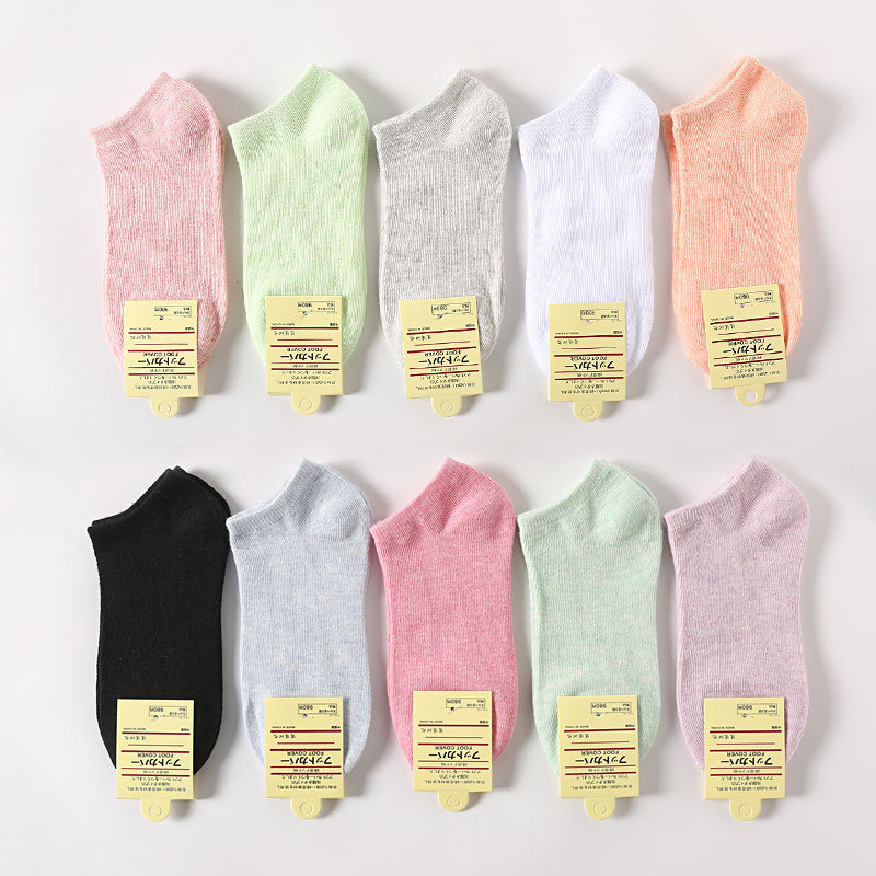 A Generation Of Solid Color Cotton Socks For Women Boat Socks Shallow Mouth Plus Size Gift For Women Socks Zhuji Socks Wholesale details Picture