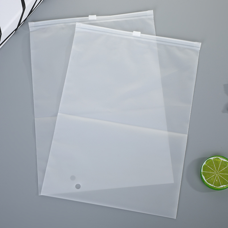 Wholesale of frosted zipper bags, household waterproof transparent plastic thickened clothing, underwear, portable travel clothes packaging bags Specification drawing