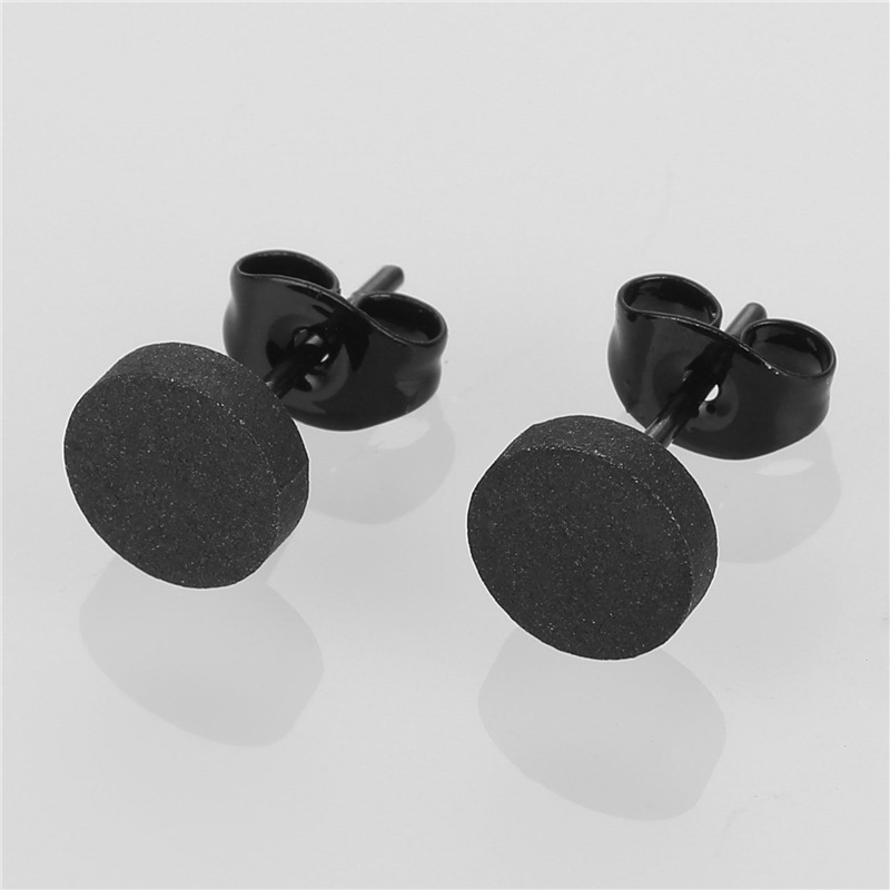 316L titanium steel welded fine needle round cake ear studs and ear bone studs, simple and classic smooth matte stainless steel jewelry for sale from the manufacturer