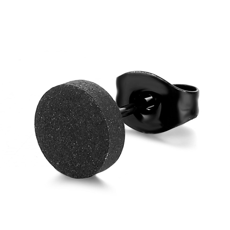 316L titanium steel welded fine needle round cake ear studs and ear bone studs, simple and classic smooth matte stainless steel jewelry for sale from the manufacturer details Picture