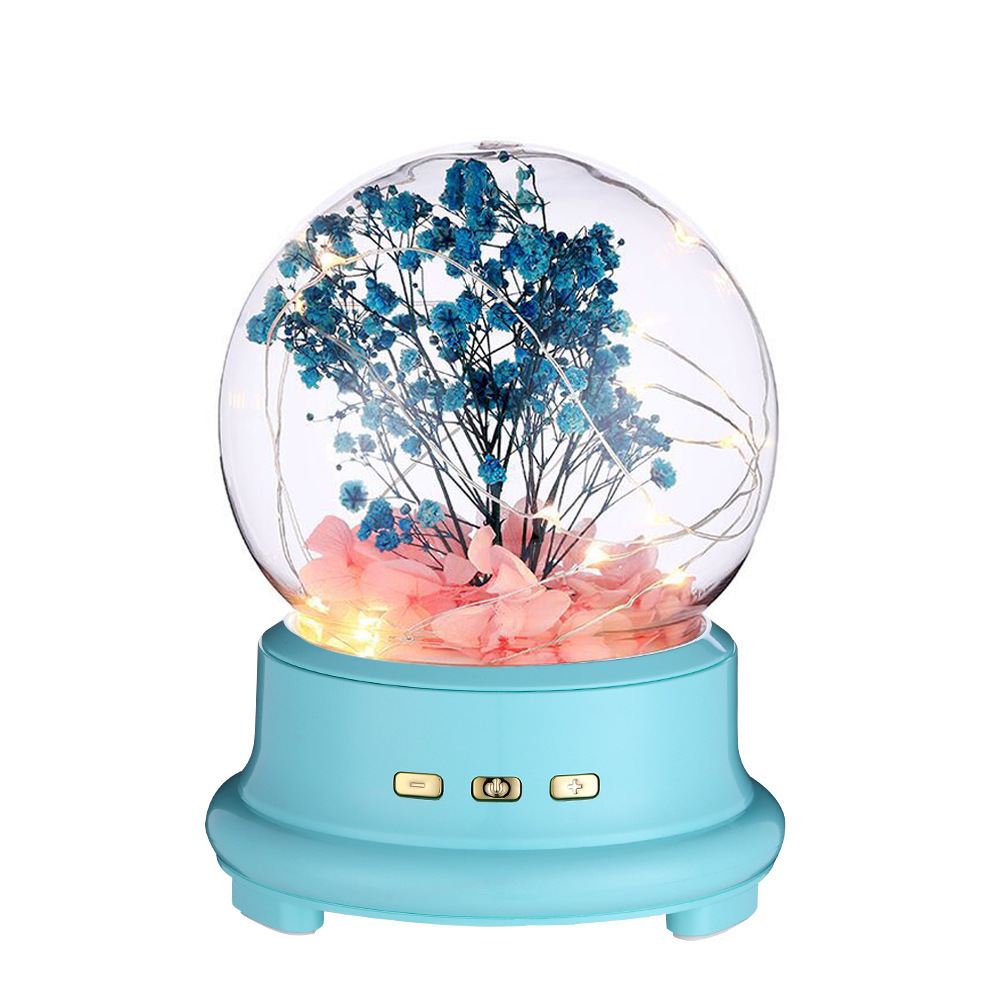 Creative Gift Home Bluetooth Small Speaker Dream Music Atmosphere Light Double Valentine Gift Immortal Flower Stereo Item Picture
