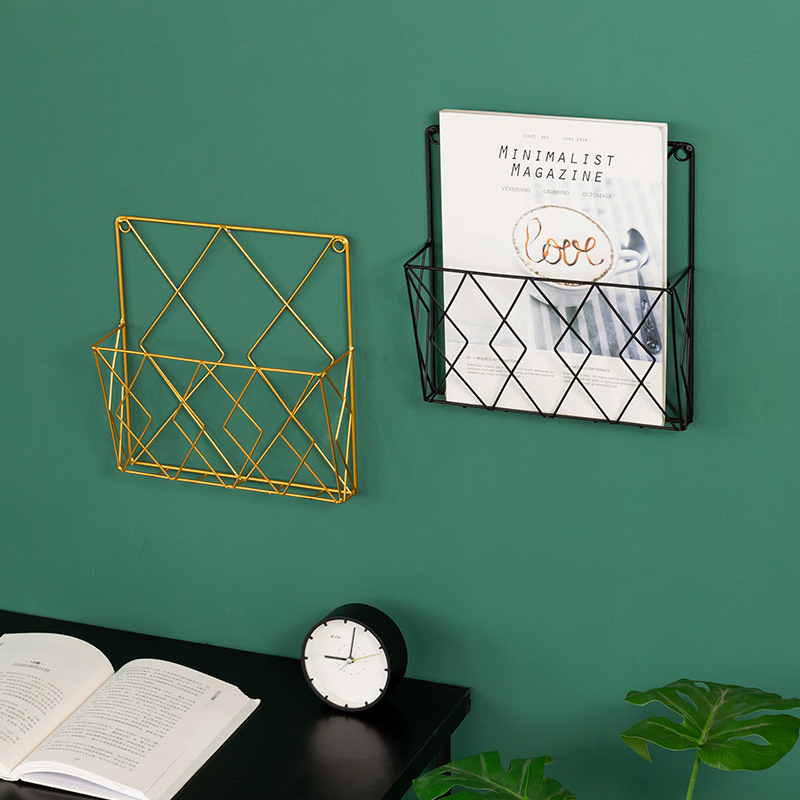 Modern Simple Iron Art Wall Bookshelf Newspaper Shelf Living Room Office Wall Decoration Bookshelf Magazine Storage Shelf Specification drawing