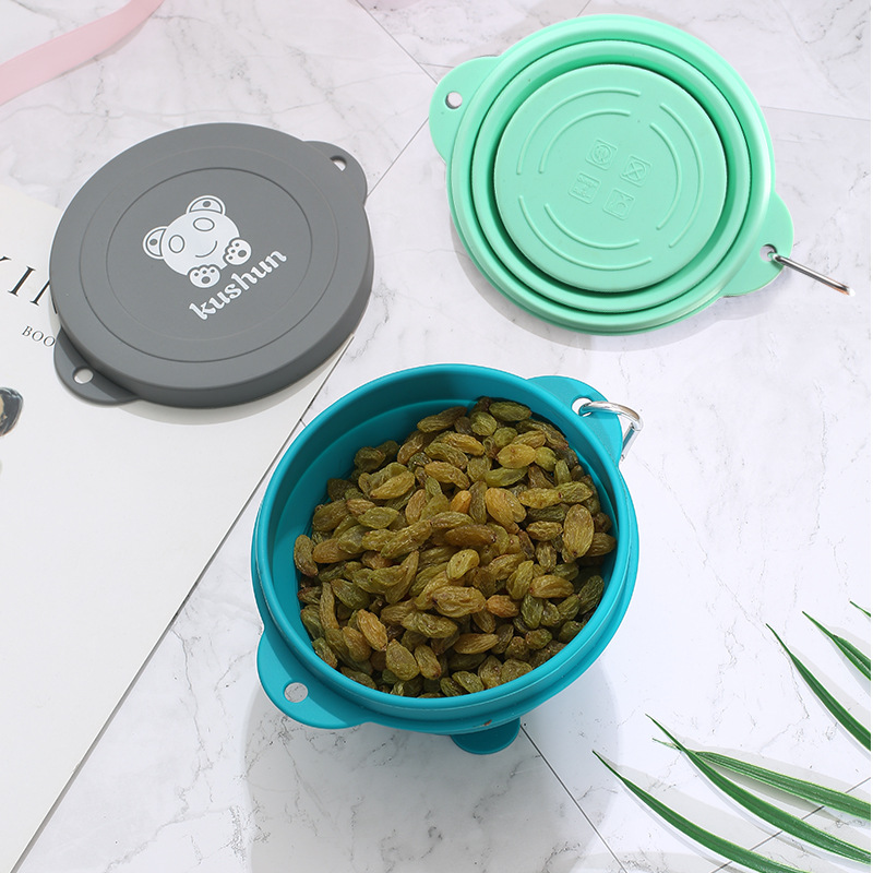 Manufacturers Spot Travel Portable Silicone Folding Bowl Children Travel Outdoor Tableware With Cover Foldable Noodle Bowl Specification drawing