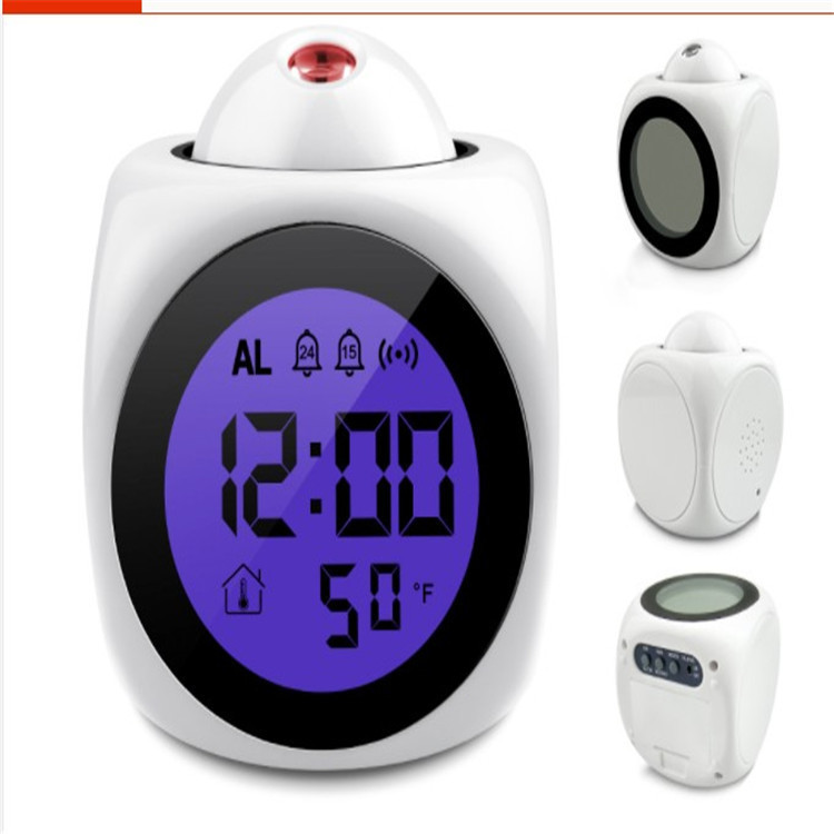 Source factory manufacturer supply 2028LED projection clock voice alarm clock in English Item Picture