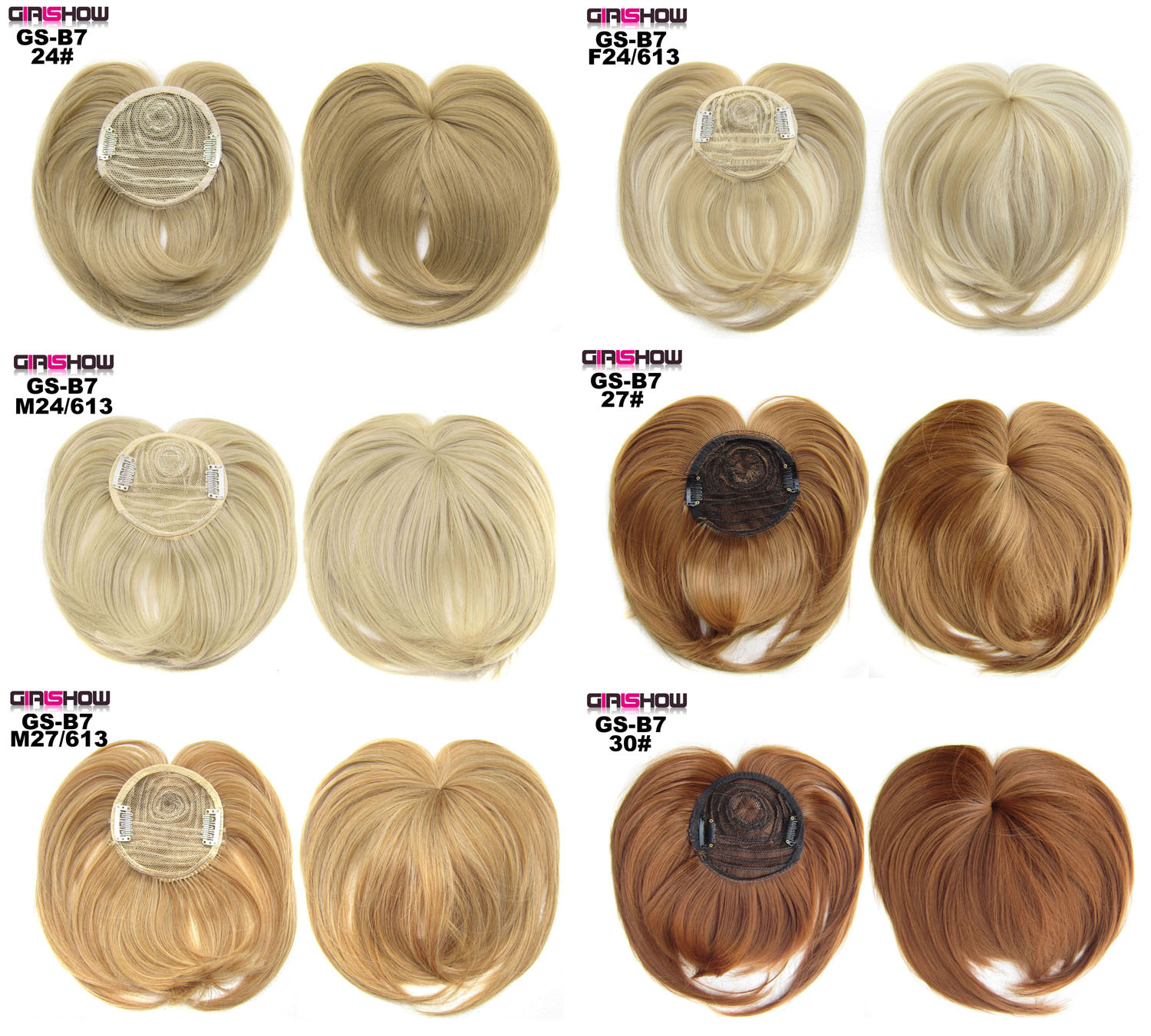 Wholesale of wigs, high-temperature silk and chemical fiber wigs, heart-shaped bangs covering the top of the head, heart-shaped bangs sheet manufacturers, wigs for women Specification image