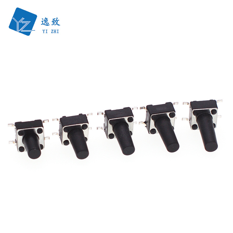Environmentally friendly touch switch button switch, 4-pin surface mount, heat-resistant 6*6*4.3-20mm, vertical small micro-motion button Specification image
