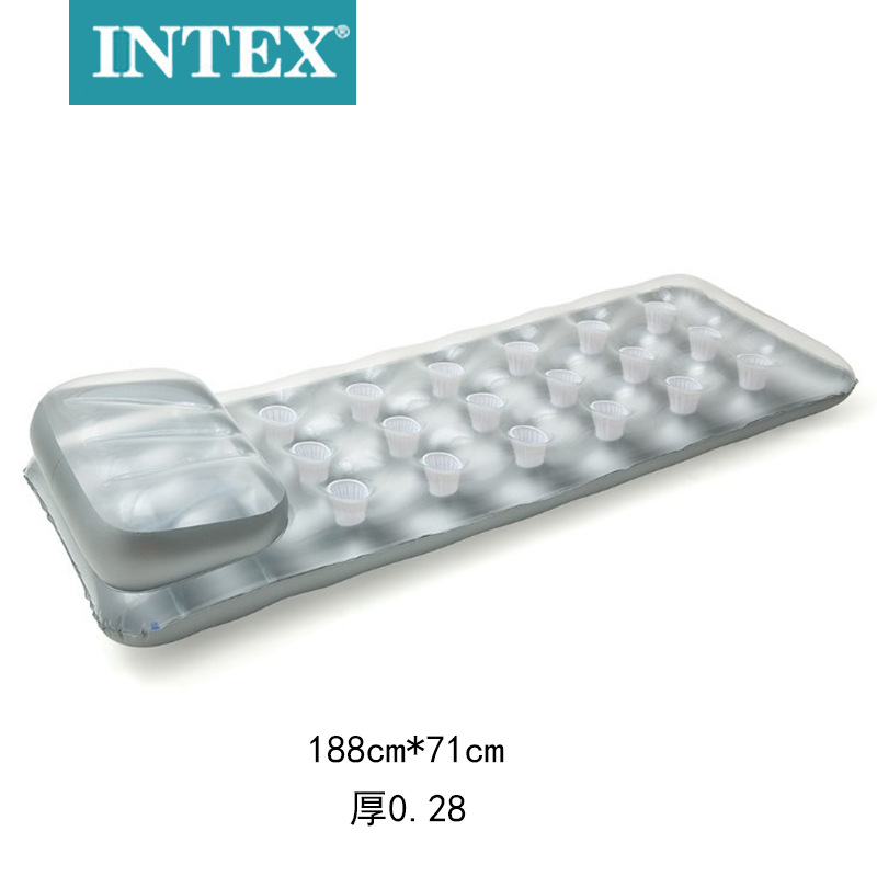 INTEX58894日光浴浮排单人水上休闲躺椅充气加厚海滩垫装备细节图