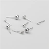 S925 sterling silver small round bead earrings for women's fashion, mini, compact and simple basic silver bean earrings, sent by the manufacturer details Picture