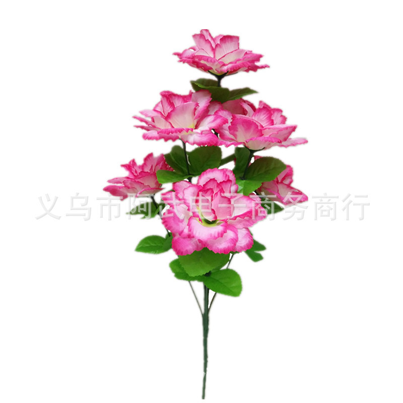 Seven simulated rose flowers, peacock roses