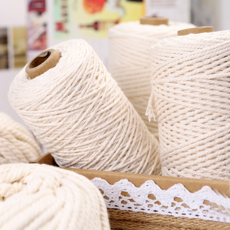 Bohemian 1-6mm cream-colored cotton rope, diy handmade tapestry rope, zongzi wrapping rope, tag rope, cotton thread, Xinjiang cotton details Picture