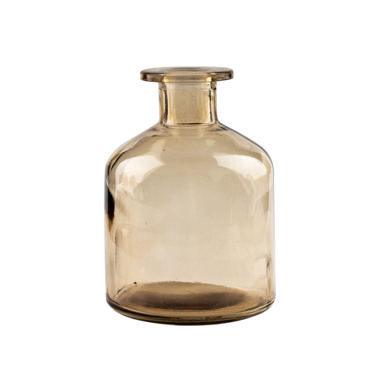 Wholesale of Nordic transparent glass vases, small-mouthed hydroponic fresh flower tables, dried flowers, colored flower arrangement vessels and decorative ornaments Item Picture