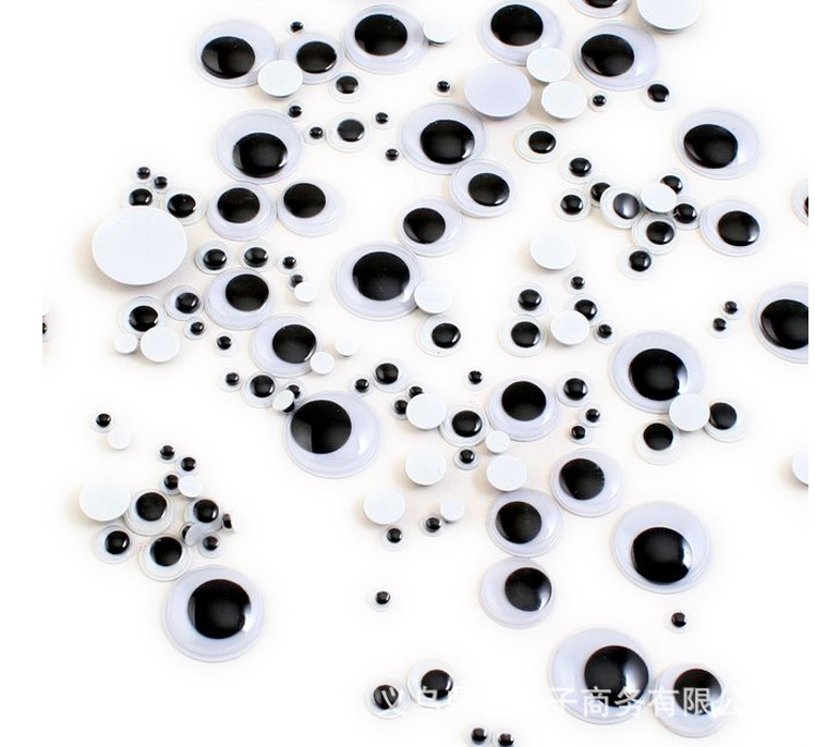 Multi-Size Cartoon Animal Eye Accessories Diy Handmade Black And White Eyes With Glue Back Moving Eye Doll Accessories details Picture