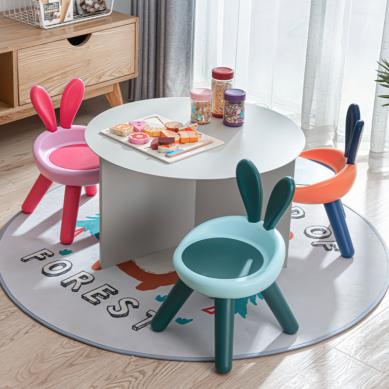 Thickened children's little rabbit stool, children's stool, plastic small chair and stool for kindergarten babies, backrest stool