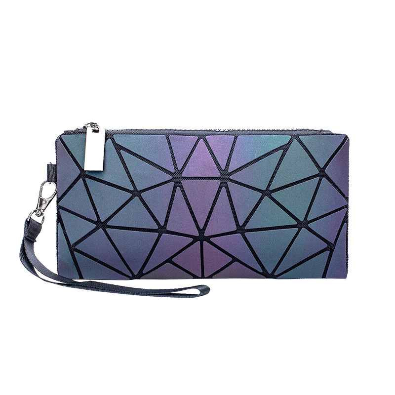 New Long Women's Wallet Multi-Card Glow-In-The-Dark Geometric Wallet Large Capacity Creative Hand Bag European And American Money Clip Item Picture
