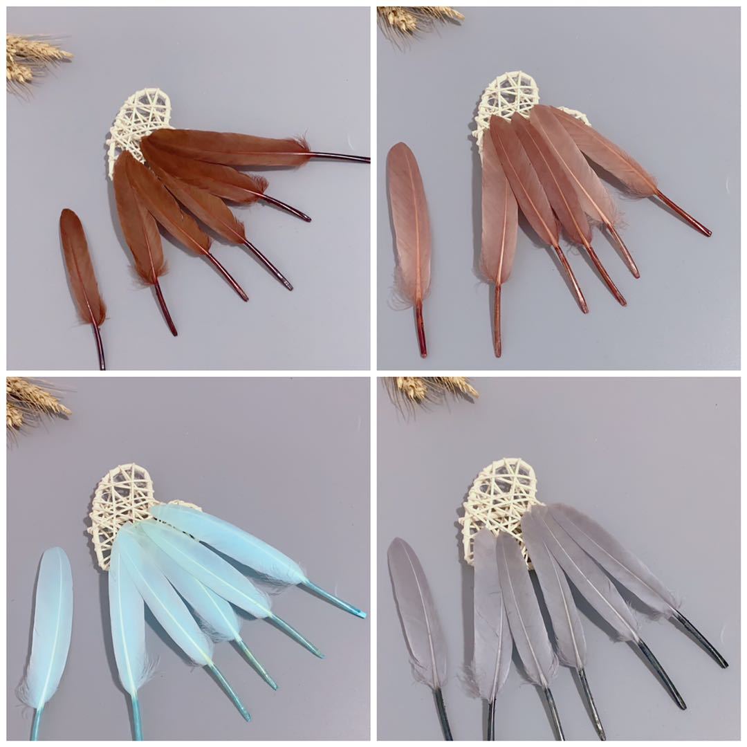Goose feather straight knife feather mural decorative handicrafts and accessories DIY handmade materials colorful feathers Application Scenario