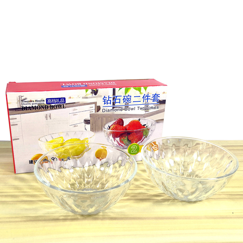 مجموعة من أربعة أطباق من وعاء السلالة الكريستال للفاكهة الشفافة Specification image