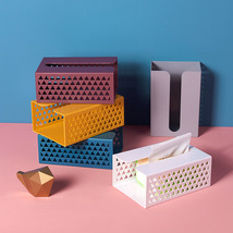 抽纸盒塑料壁挂式纸巾盒免打孔镂空厨房纸巾盒洗手间洗脸巾收纳盒