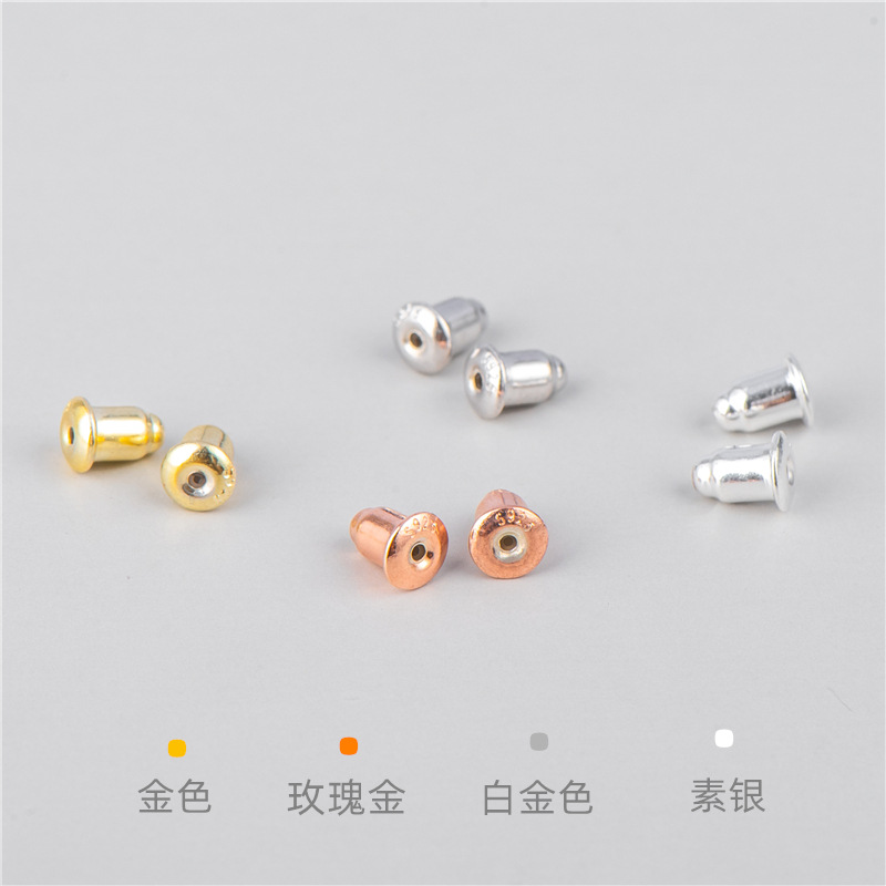 S925 sterling silver ear plugs, bullet-shaped butterfly ear plugs, silicone ear plugs, soft rubber ear plugs, ear studs, earrings, ear plugs wholesale details Picture