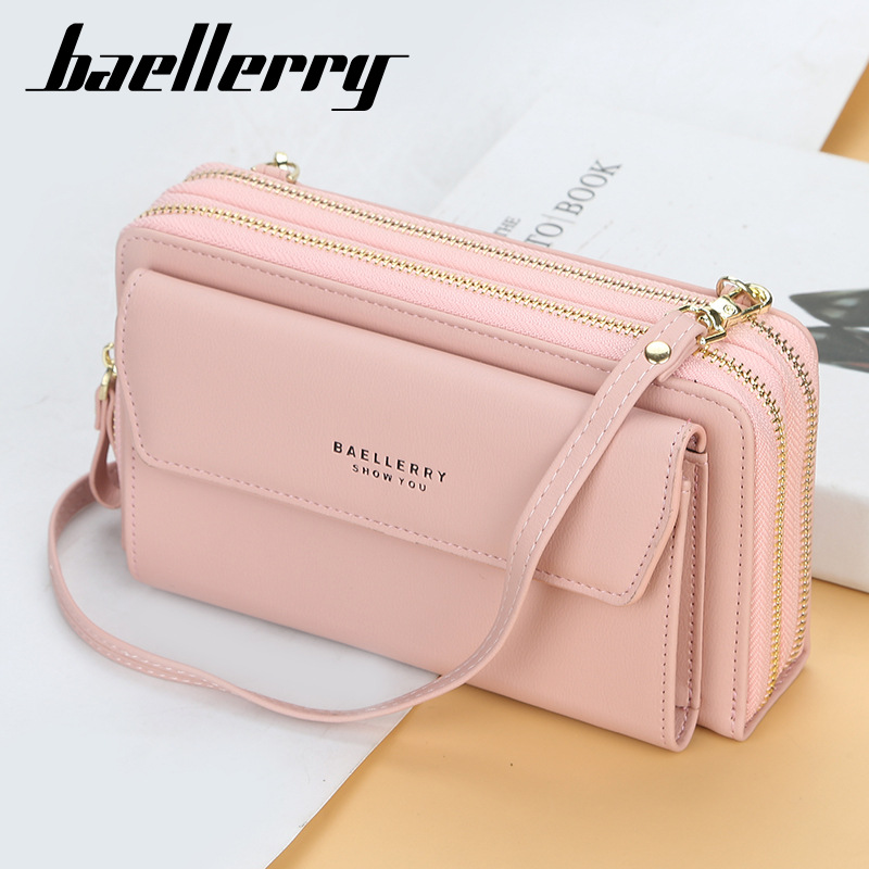 baellerry女士长款钱包韩版双拉链大容量斜跨包女时尚百搭手机包