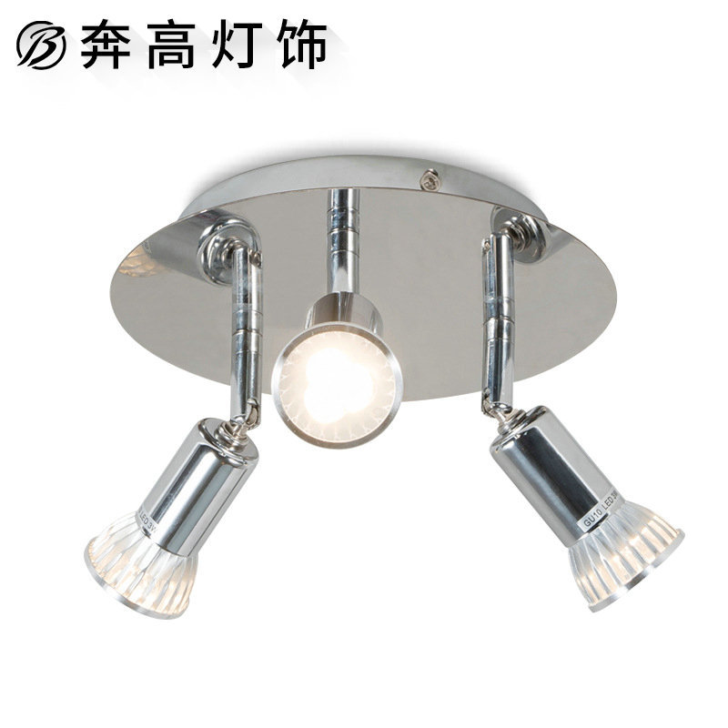 Cross-border spotlights gu10 spotlights led ceiling decoration bright bright mounted 3 adjustable spotlights 9W full figure