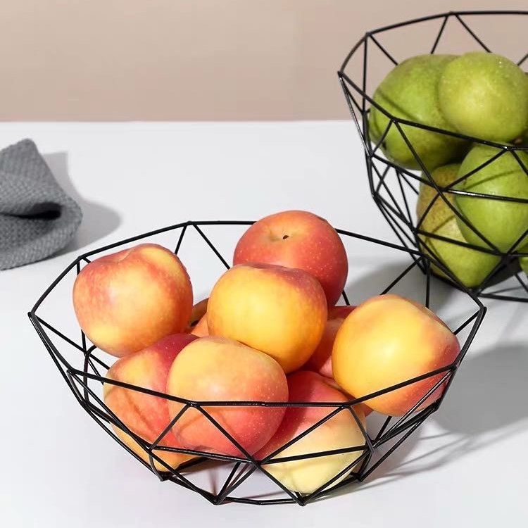 北欧简约铁艺镂空沥水篮水果篮客厅零食家用现代收纳篮创意水果盘