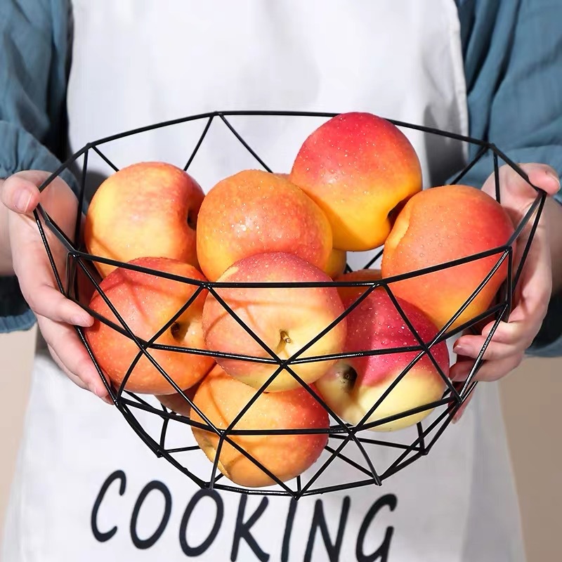 Nordic Simple Iron Hollow Drain Basket Fruit Basket Living Room Snack Home Modern Storage Basket Creative Fruit Tray Specification drawing