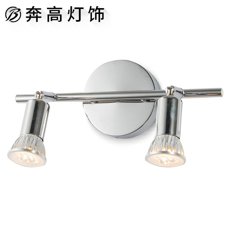 跨境2头gu10射灯 led吸顶式天花装饰聚光镜前壁灯明装背景墙6W