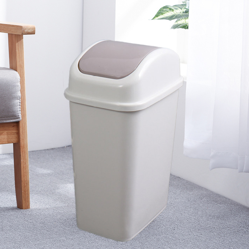 Small flap trash can, creative household plastic trash can, simple toilet, living room crevice trash can, office