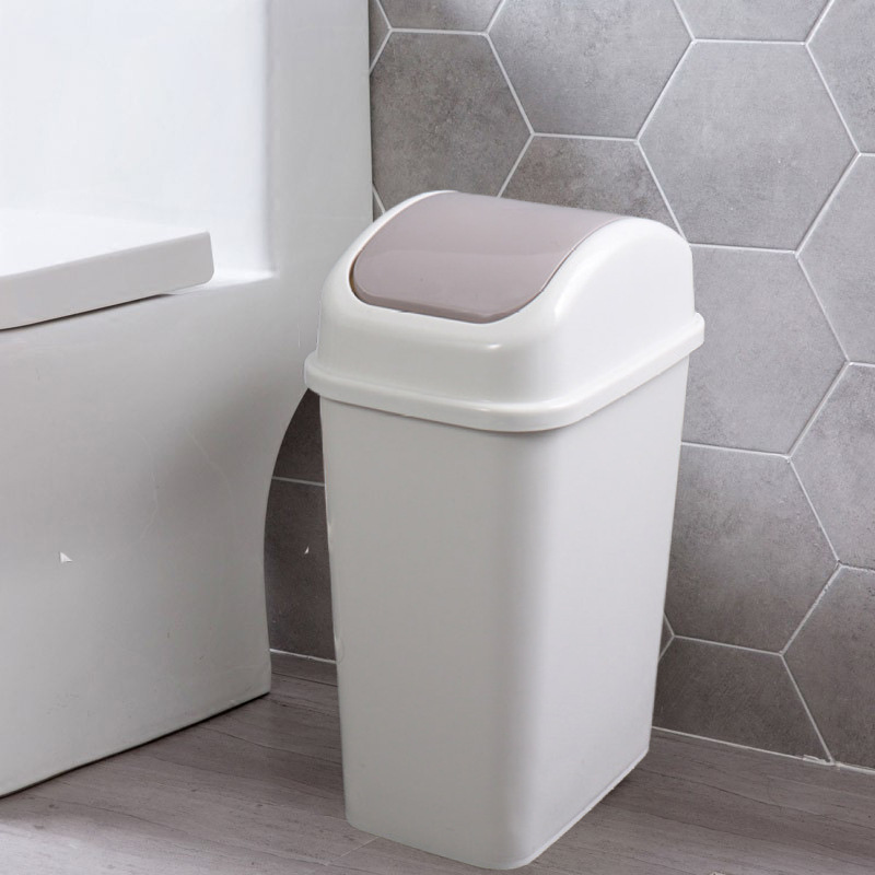 厨房卫生间塑料垃圾筒时尚创意摇盖垃圾桶家用带盖卧室客厅纸篓