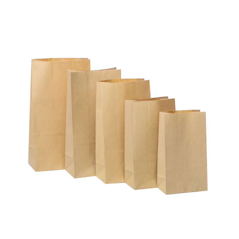 Disposable coated oil-proof paper bags, storage paper bags, takeout bags for catering, bread and hamburger paper bags, kraft paper packing bags Item Picture