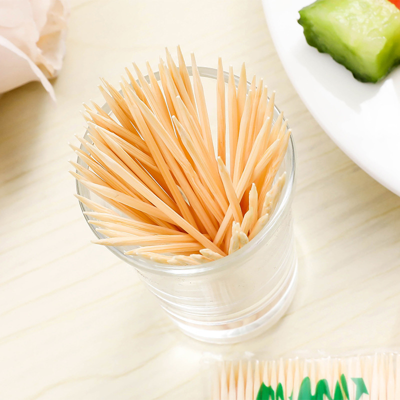 Bamboo Toothpick Natural Bamboo Double-Head Fine Toothpick Disposable Fruit Pick Manufacturer Direct Home Hotel Bag T Specification drawing