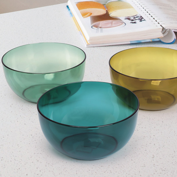 Factory direct sales 0379 large transparent salad bowl Plastic Japanese salad bowl fruit bowl