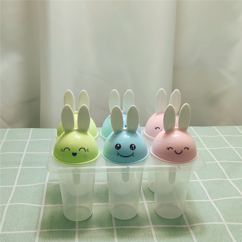 Six sets of creative cartoon Popsicle mold Popsicle boxes, umbrella-shaped fruits, cool summer with LIDS, homemade high-quality and eco-friendly PP Application Scenario