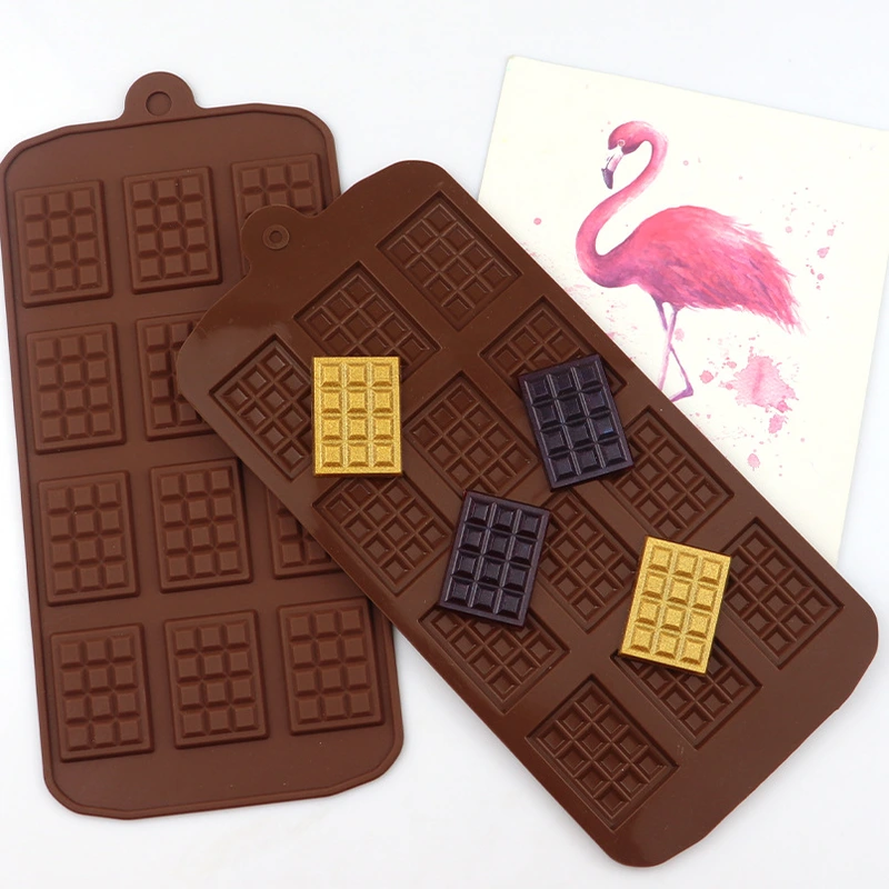 Minghao Creative Waffle Silicone Chocolate Thin Crust Silicone Fondant Mold Y Baking Tool Chocolate Flake Mold