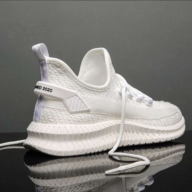 Cross-border men's shoes, casual shoes, men's trendy and versatile sports shoes, men's shoes, flying woven breathable mesh fabric shoes manufacturer wholesale Specification image