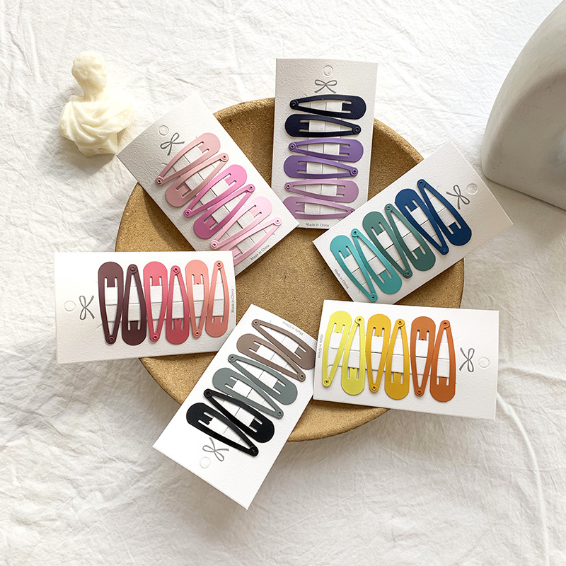 出口韩国东大门烤漆橡皮漆bb夹彩色水滴夹儿童发夹发卡边夹刘海夹