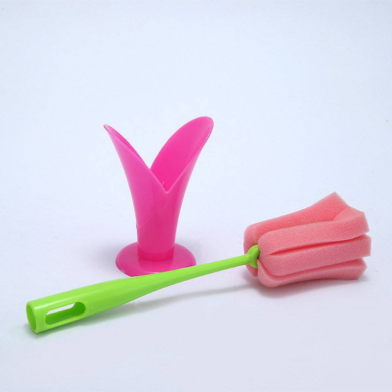 New kitchen sponge cup brush, baby bottle and glass cup cleaning brush, long-handled sponge cleaning brush, stain removal and cup washing brush Application Scenario