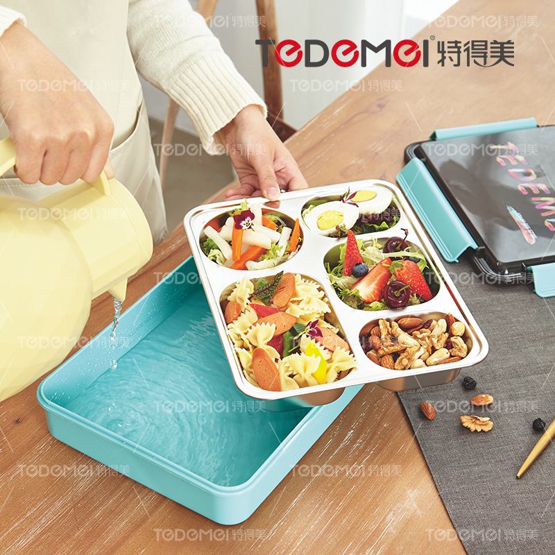 304 stainless steel multi-compartment lunch box (with chopsticks and spoons) series Application Scenario