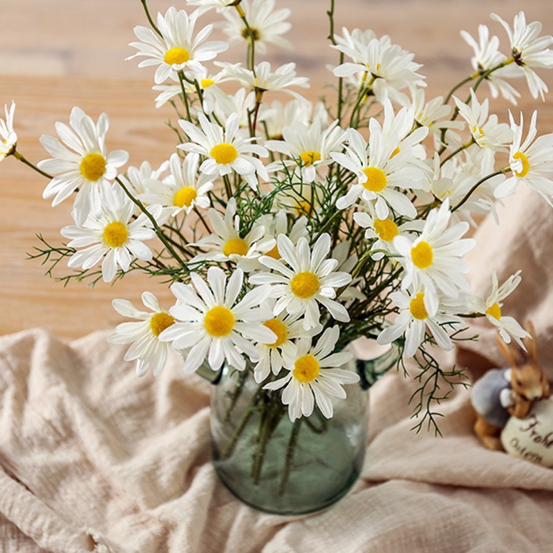 Simulation Small Daisy 5 Head Dutch Chrysanthemum Chrysanthemum Wedding Home Photography Decoration Props Simulation Flower Chamomile details Picture