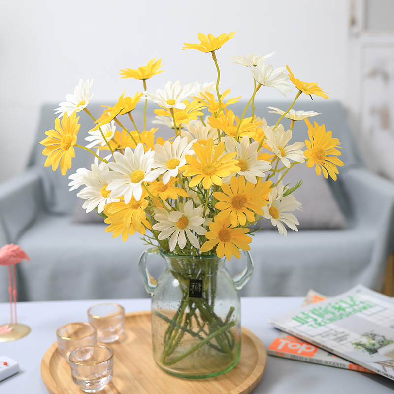 Simulation Small Daisy 5 Head Dutch Chrysanthemum Chrysanthemum Wedding Home Photography Decoration Props Simulation Flower Chamomile