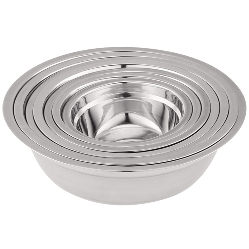 Stainless Steel Non-Magnetic Soup Bowl Round Deepen Thickening Soup Bowl Multi-Purpose Dish Basin School Hotel Canteen Gift Promotion Item Picture