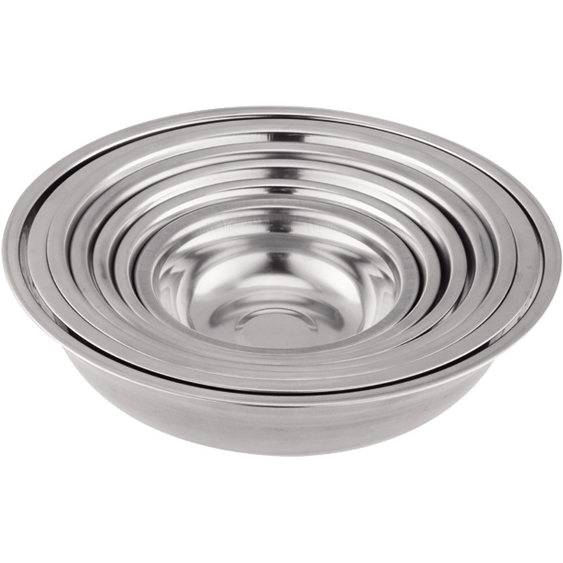 Stainless Steel Soup Basin Thickened Round Basin Hotel Canteen Home Soup Bowl Supermarket Promotion Two Yuan Shop Gift Logo Item Picture