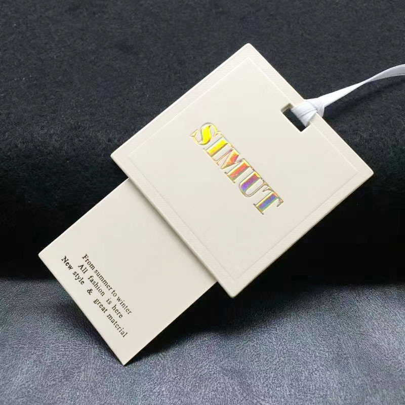 高档服装吊牌标签制品厂牛油纸烫金服装挂牌童装辅料吊牌logo定制