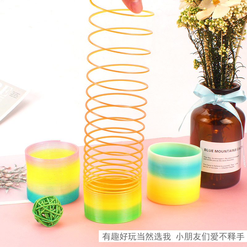 Cross-Border Selling Hot Rainbow Ring Medium Rainbow Ring Elastic Rainbow Ring Spring Color Ring Jenga Hula Hoop Application Scenario