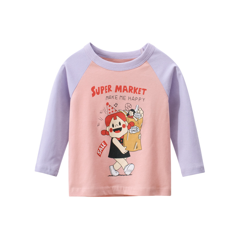 27home童装新款批发2024春款 女童长袖T恤衫儿童服装kid clothing